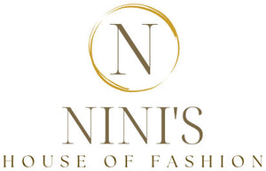 Nini's House of Fashion logo featuring elegant typography and a gold accent.
