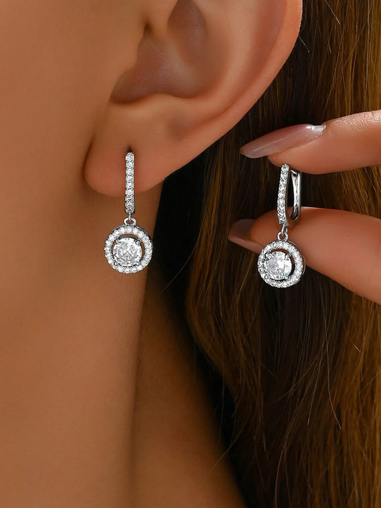 18K Gold-Plated Zircon Earrings.