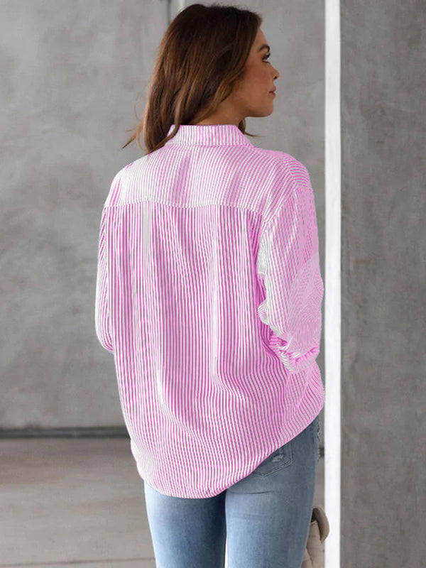 The Allure Striped Tie-Front Blouse in 5 Colors.