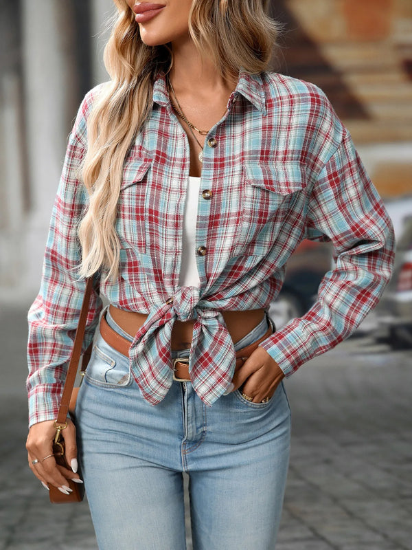 Plaid Button-Down Oversized Shirt in 7 Colors.